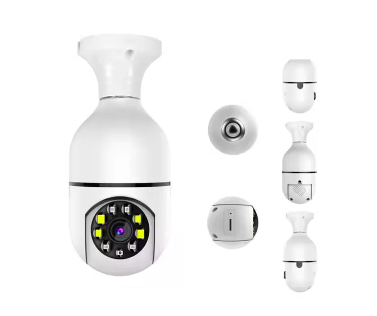 Wifi E27 Bulb Camera 1080p Full HD PTZ 360 Rotate Day and Night Vision CCTV Security Protection Audio Record Video Surveillance Camera Wireless Indoor